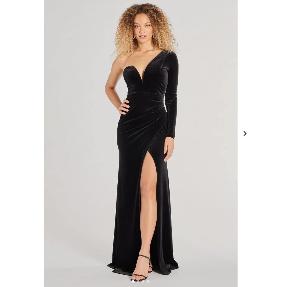 Sasha One-Shoulder Mermaid Velvet Formal Dress